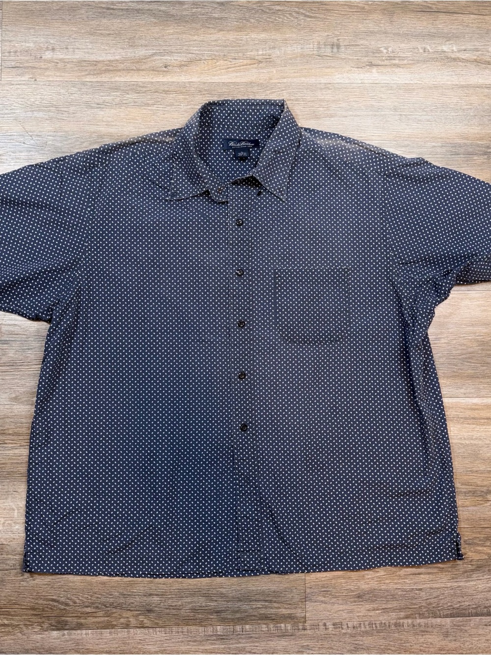 Brooks Brothers Shirt Mens Extra Large Short Sleeve Button Up Blue Casual Wear
